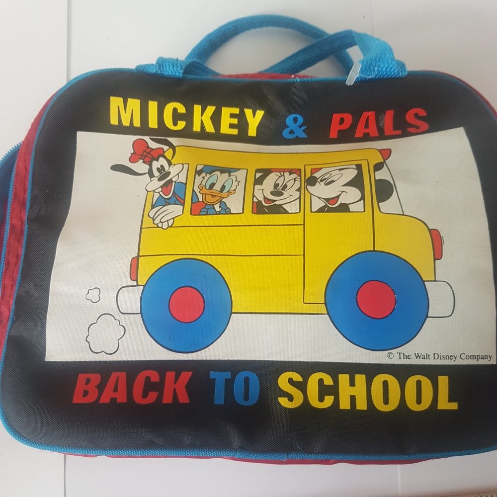 Vintage Disney Mickey & Pals Back To School Aladdin Insulated Lunch Bag Thermos